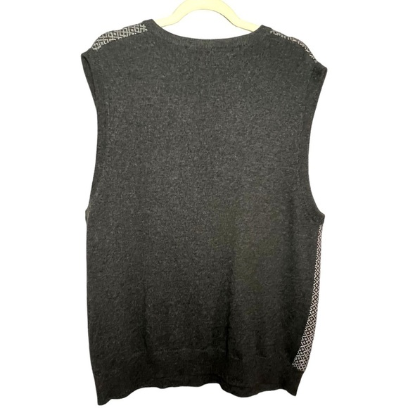 Vintage Academia Sweater Vest 85% Cotton 15% Cashmere Blend Grey Size Large - Picture 4 of 6